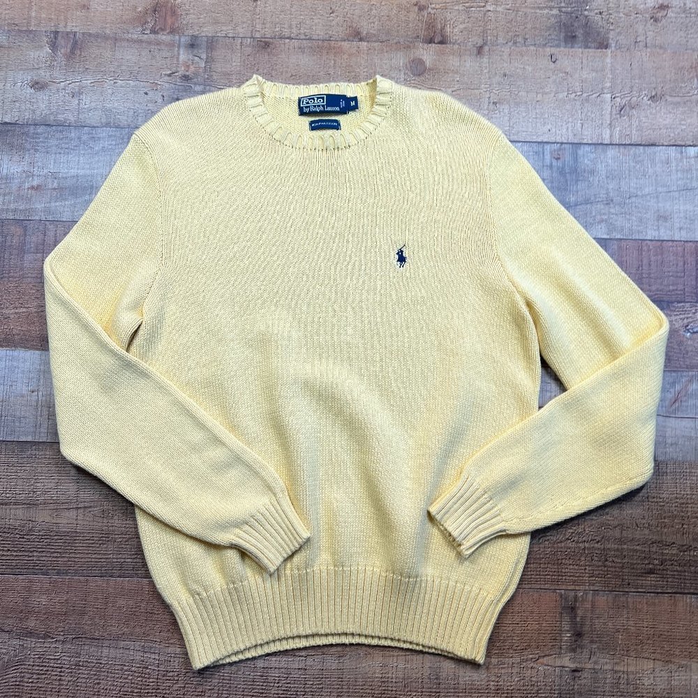 Men's Yellow Polo Ralph Lauren Crewneck Sweater size Medium